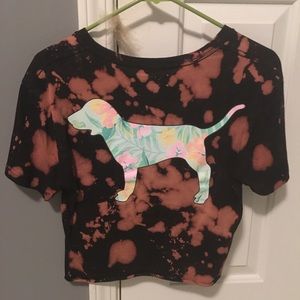 acid dyed PINK VS crop top